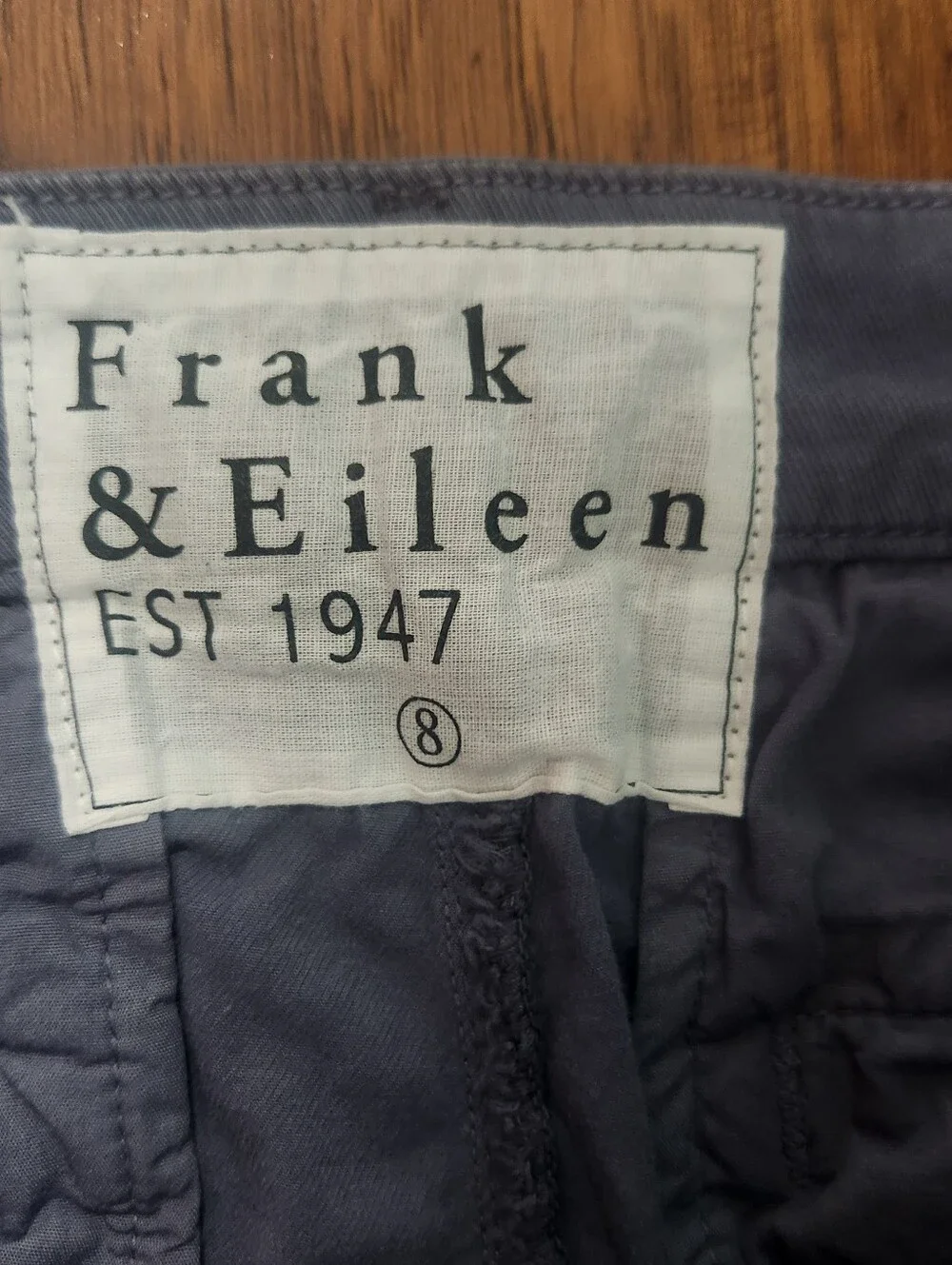 Frank & Eileen Wicklow the Italian Chino Pant Gray Size 8 Raw Hem - Picture 5 of 5